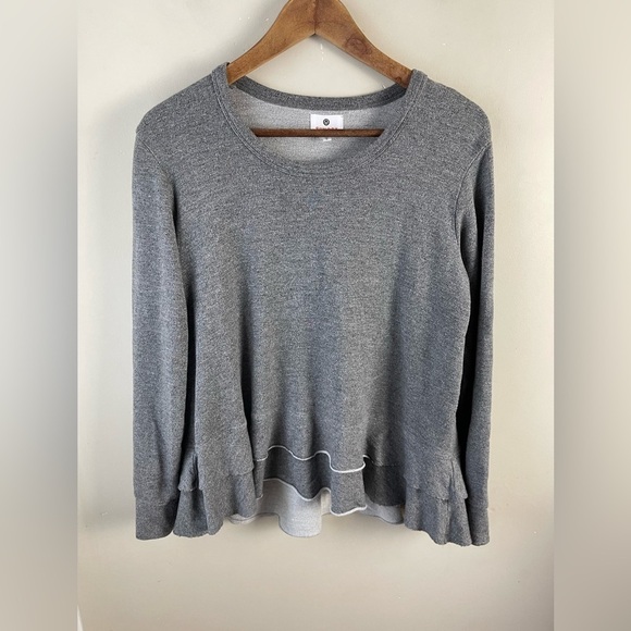 Sundry tiered pullover scoop neck sweatshirt in heathered grey size 0 XS - Picture 3 of 11